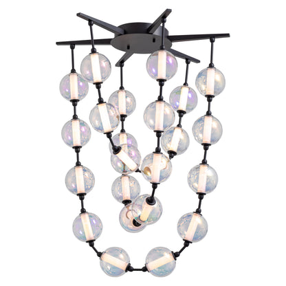 Golden Lighting Pearla Integrated LED 28in Pendant in Matte Black - - Golden Lighting