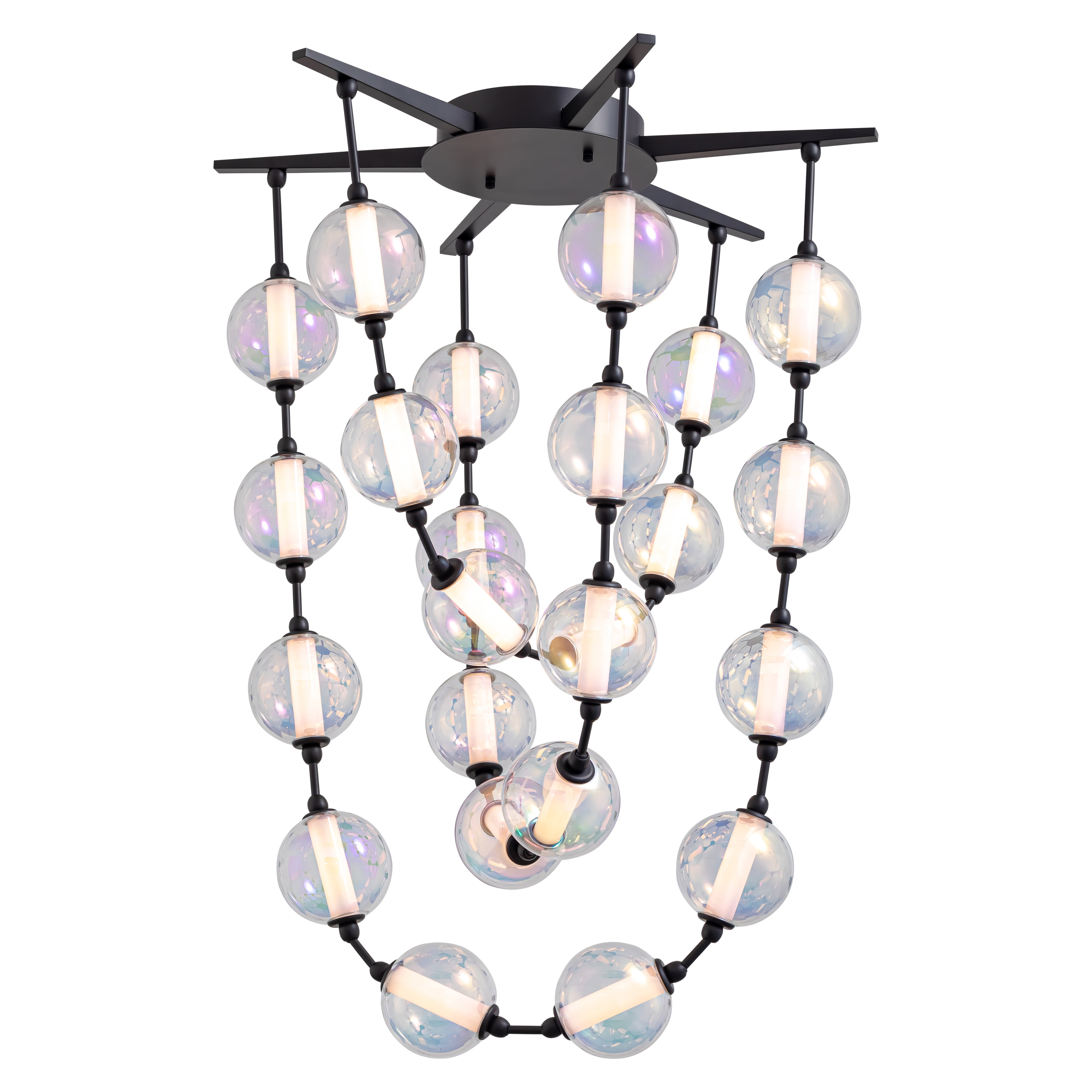Golden Lighting Pearla Integrated LED 28in Pendant in Matte Black - - Golden Lighting