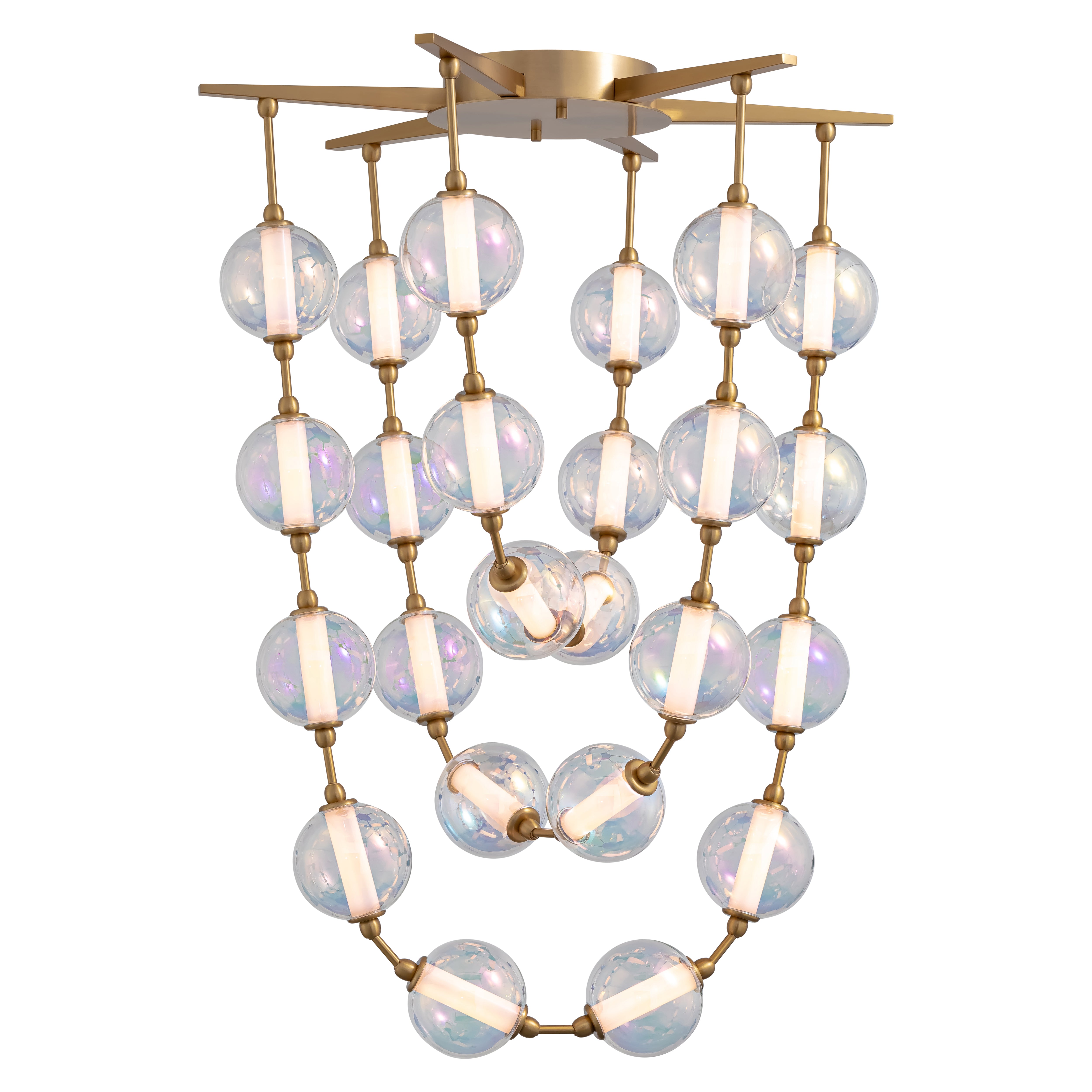 Golden Lighting Pearla Integrated LED 35in Pendant in Brushed Champagne Brass - - Golden Lighting