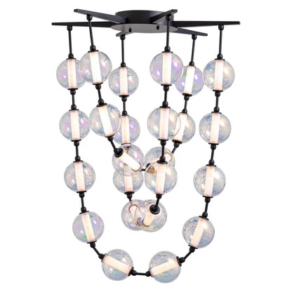Golden Lighting Pearla Integrated LED 35in Pendant in Matte Black - - Golden Lighting