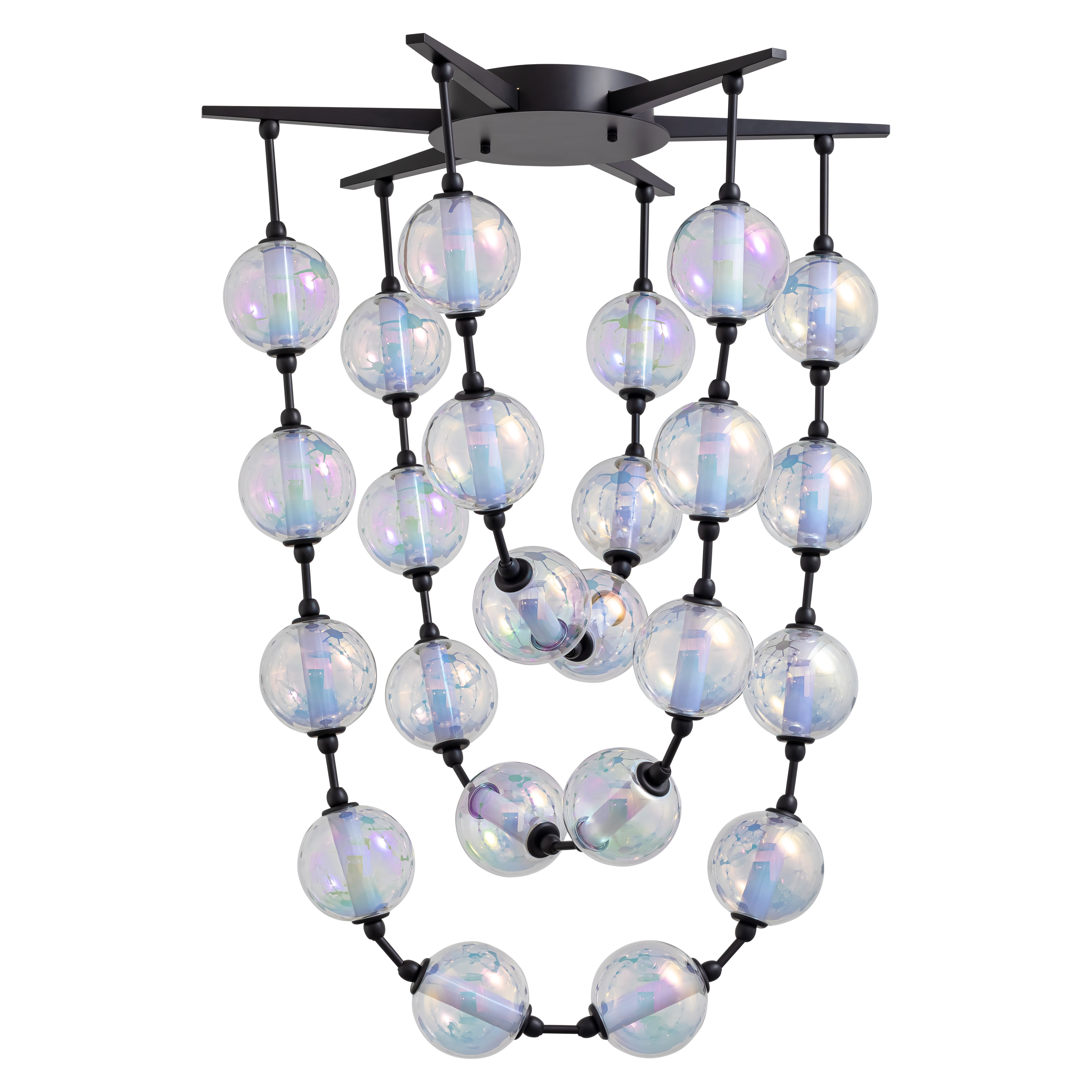 Golden Lighting Pearla Integrated LED 35in Pendant in Matte Black