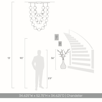 Golden Lighting Pearla Integrated LED 35in Pendant in Matte Black - - Golden Lighting