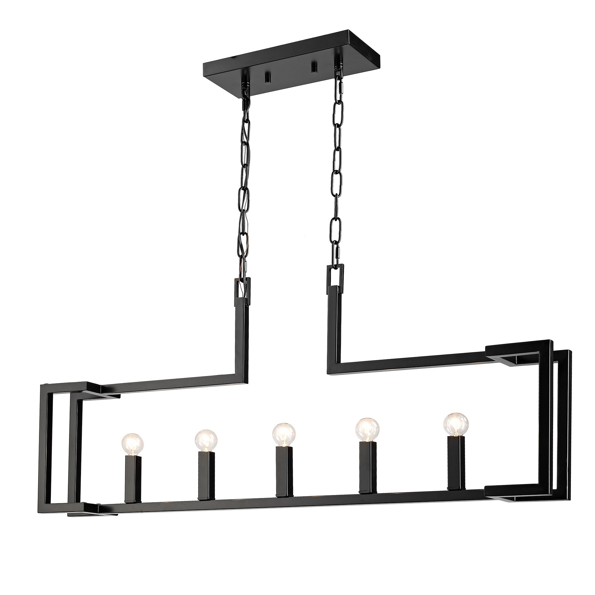 Golden Lighting Kinsington 5-light Island Light in Matte Black - - Golden Lighting