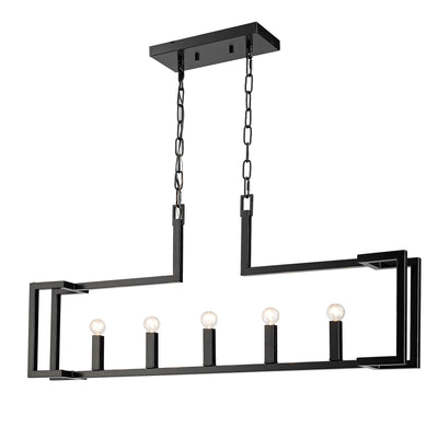 Golden Lighting Kinsington 5-light Island Light in Matte Black - - Golden Lighting
