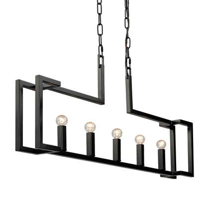 Golden Lighting Kinsington 5-light Island Light in Matte Black - - Golden Lighting
