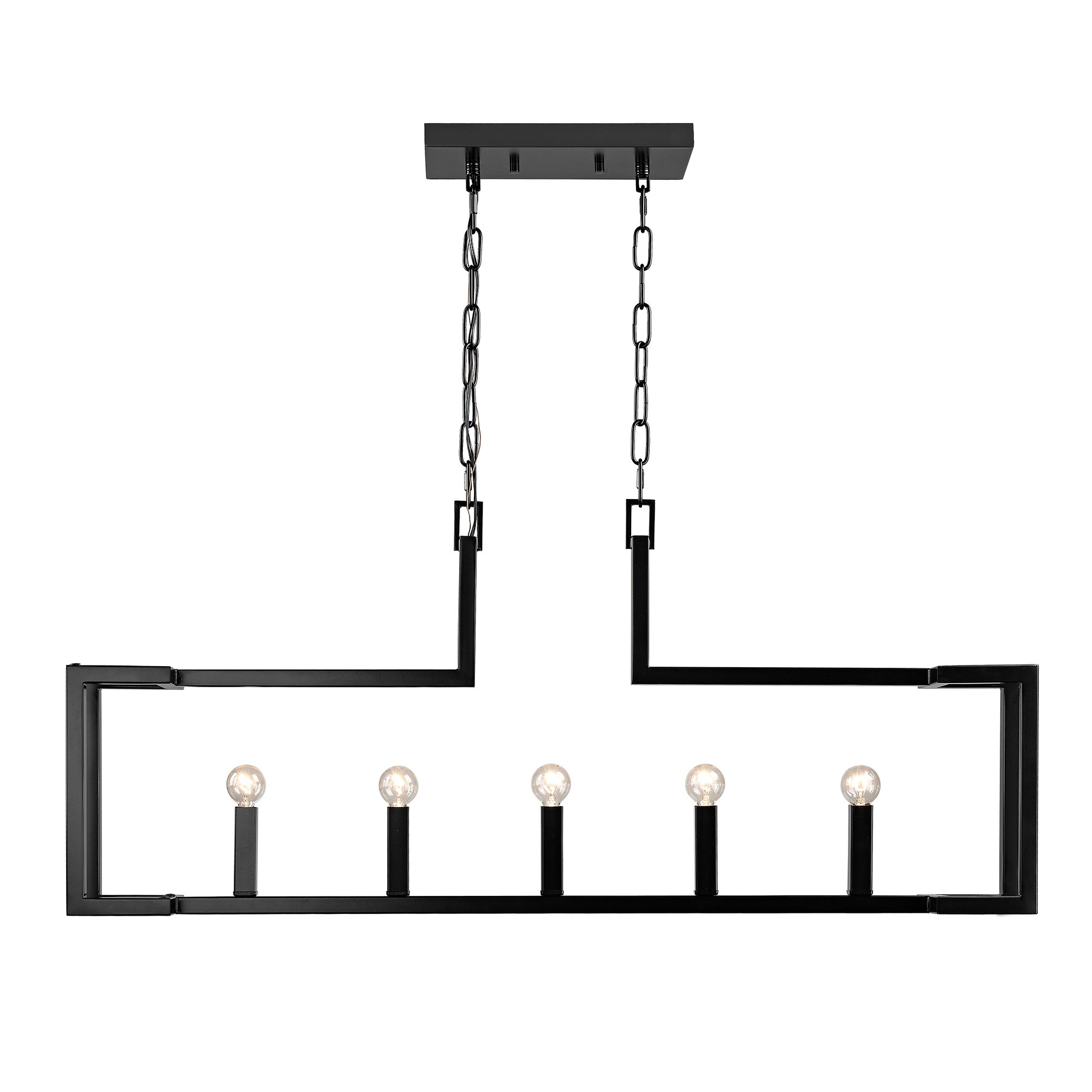 Golden Lighting Kinsington 5-light Island Light in Matte Black