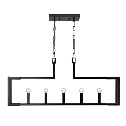 Golden Lighting Kinsington 5-light Island Light in Matte Black