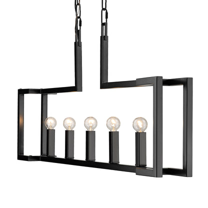 Kinsington Linear Pendant in Matte Black - - Golden Lighting