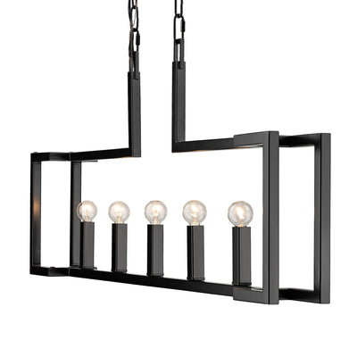 Golden Lighting Kinsington 5-light Island Light in Matte Black - - Golden Lighting