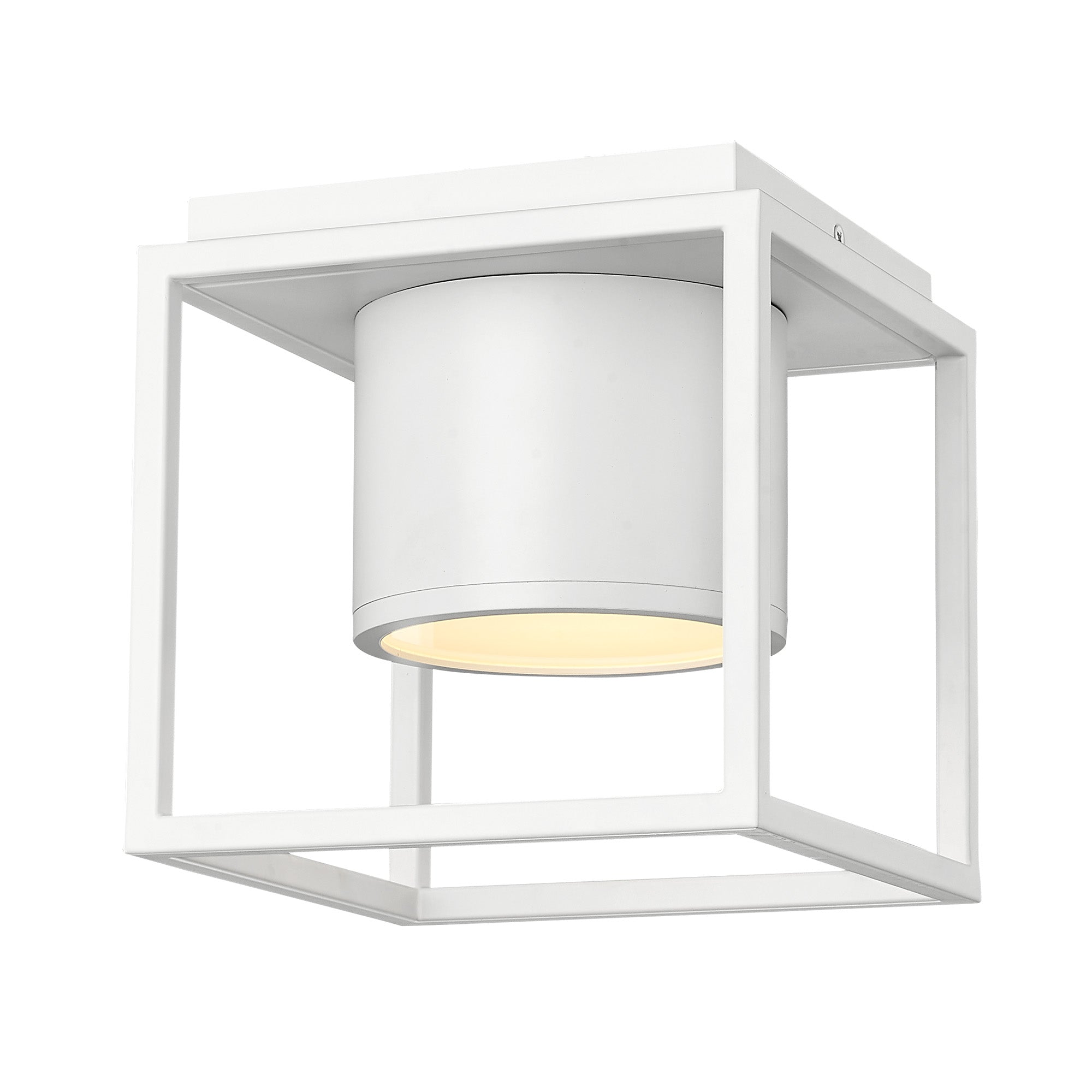 Desmond WHT Flush Mount - 7" in Matte White with Matte White Shade - - Golden Lighting