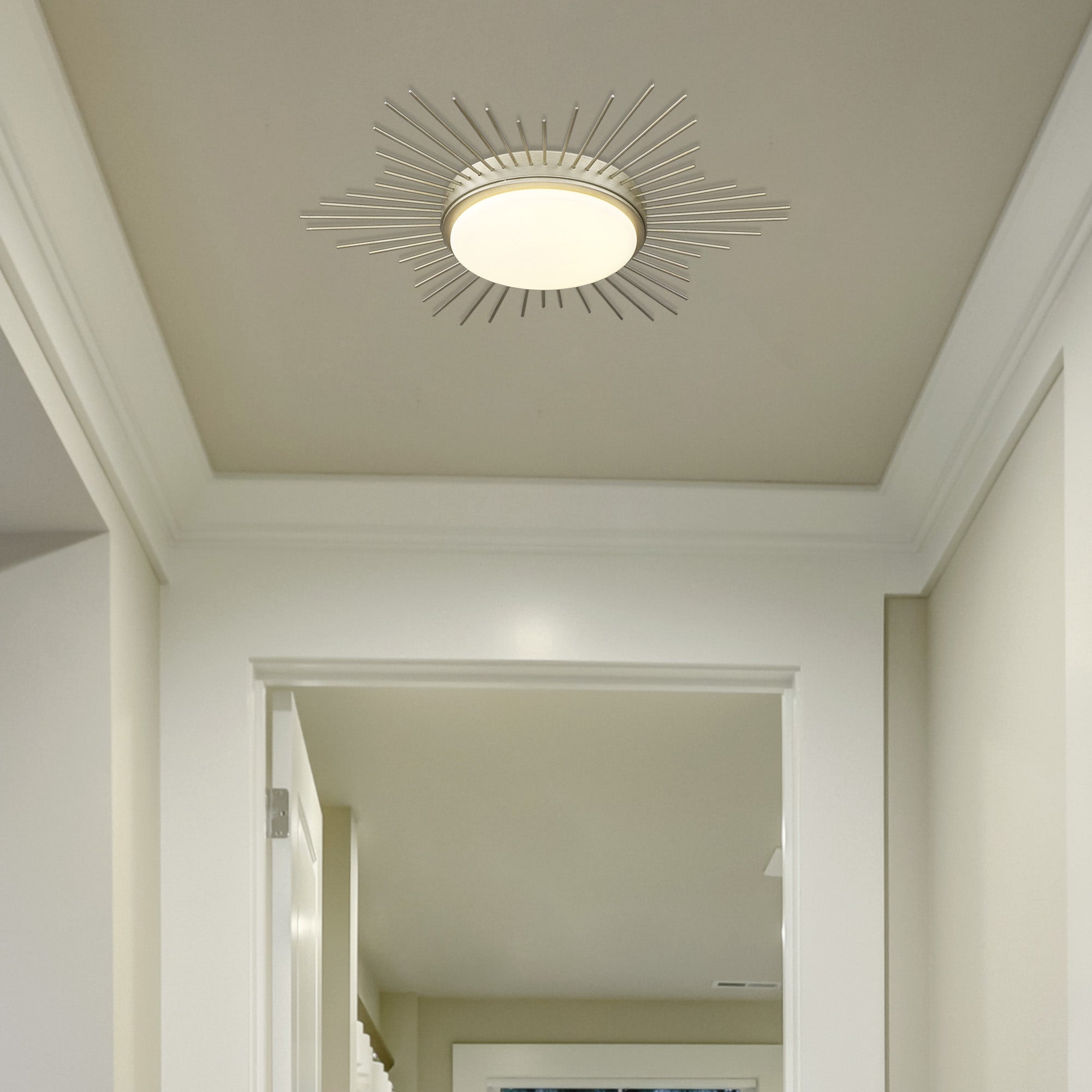 Kieran Integrated LED 18in Flush Mount in White Gold