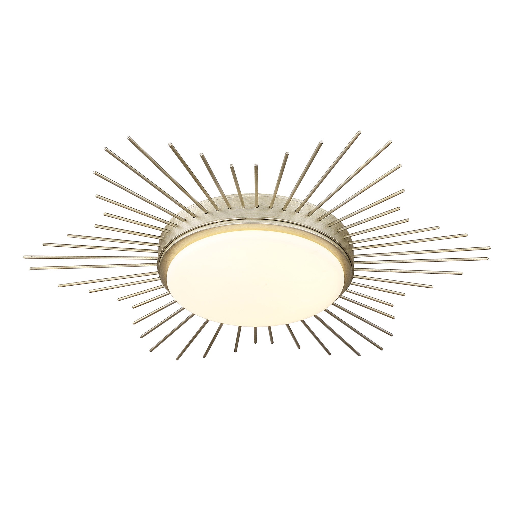 Kieran WG Flush Mount - 18" in White Gold with Opal Glass Shade - - Golden Lighting