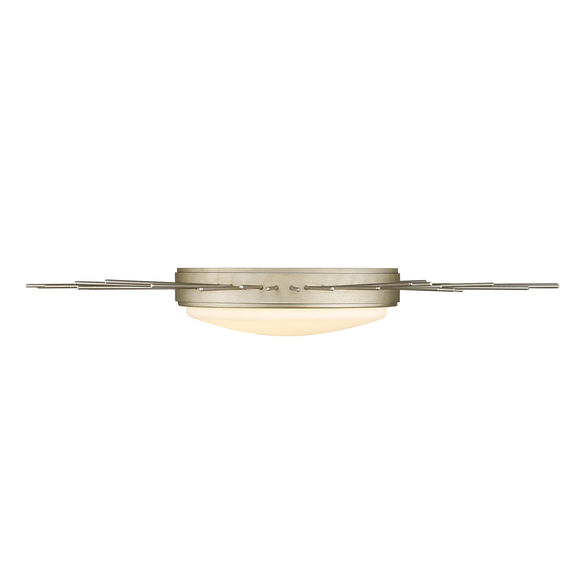 Kieran WG Flush Mount - 18" in White Gold with Opal Glass Shade - White Gold / Opal / White - Golden Lighting