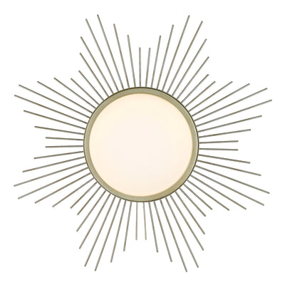 Kieran Integrated LED 24in Flush Mount in White Gold, view from below - Golden Lighting