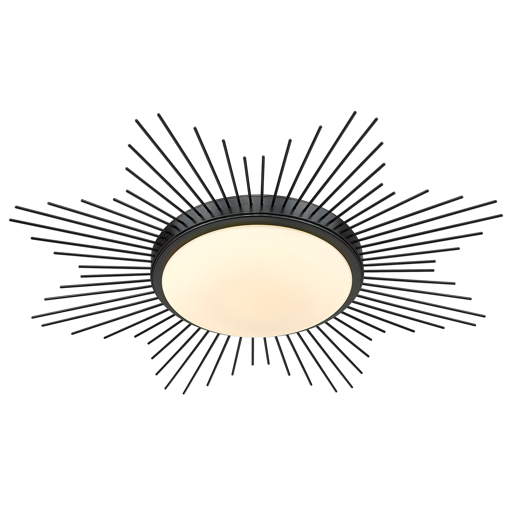 Kieran 24" Flush Mount in Matte Black with Opal Glass - - Golden Lighting
