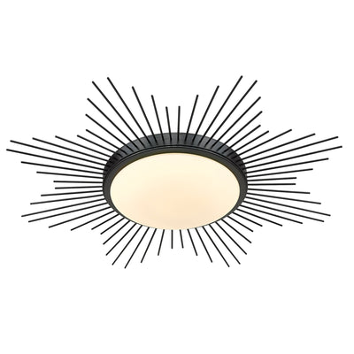 Kieran Integrated LED 24in Flush Mount in Matte Black - - Golden Lighting