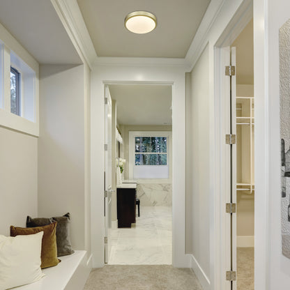 Golden Lighting Gabi Integrated LED 10in Flush Mount in Brushed Champagne Brass - - Golden Lighting