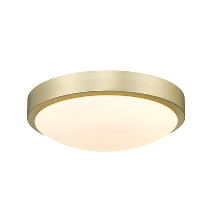 Gabi 10" Flush Mount in Brushed Champagne Bronze with Opal Glass - - Golden Lighting