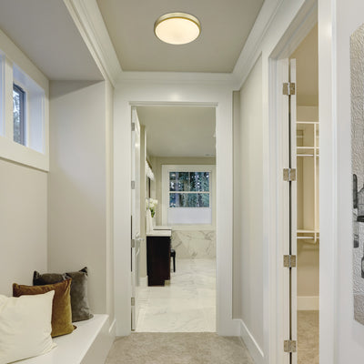 Golden Lighting Gabi Integrated LED 12in Flush Mount in Brushed Champagne Brass - - Golden Lighting