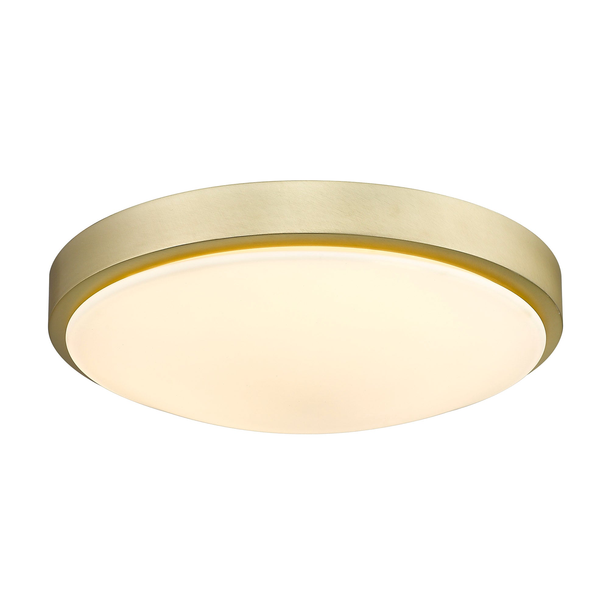 Gabi 13" Flush Mount in Brushed Champagne Bronze with Opal Glass - - Golden Lighting