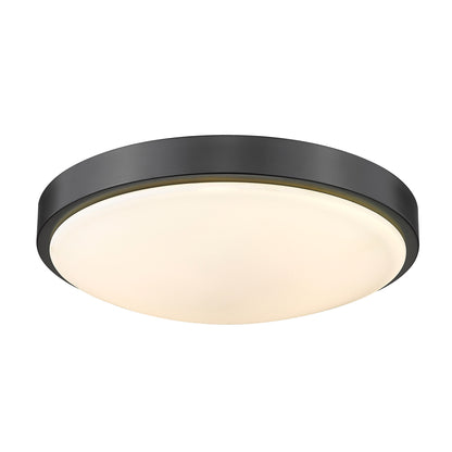 Gabi 13" Flush Mount in Matte Black with Opal Glass - - Golden Lighting