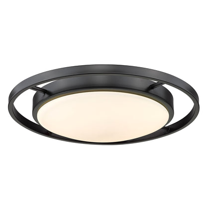 Astra 17" Flush Mount in Matte Black with Opal Glass - - Golden Lighting