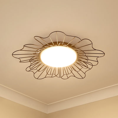 Golden Lighting Yasmin Integrated LED Flush Mount in Natural Black - - Golden Lighting