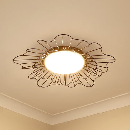 Golden Lighting Yasmin Integrated LED Flush Mount in Natural Black - - Golden Lighting