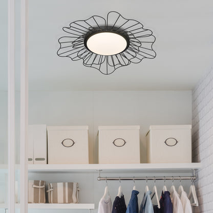 Golden Lighting Yasmin Integrated LED Flush Mount in Natural Black - - Golden Lighting