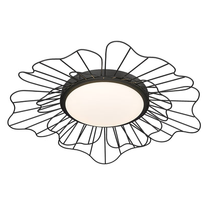 Golden Lighting Yasmin Integrated LED Flush Mount in Natural Black