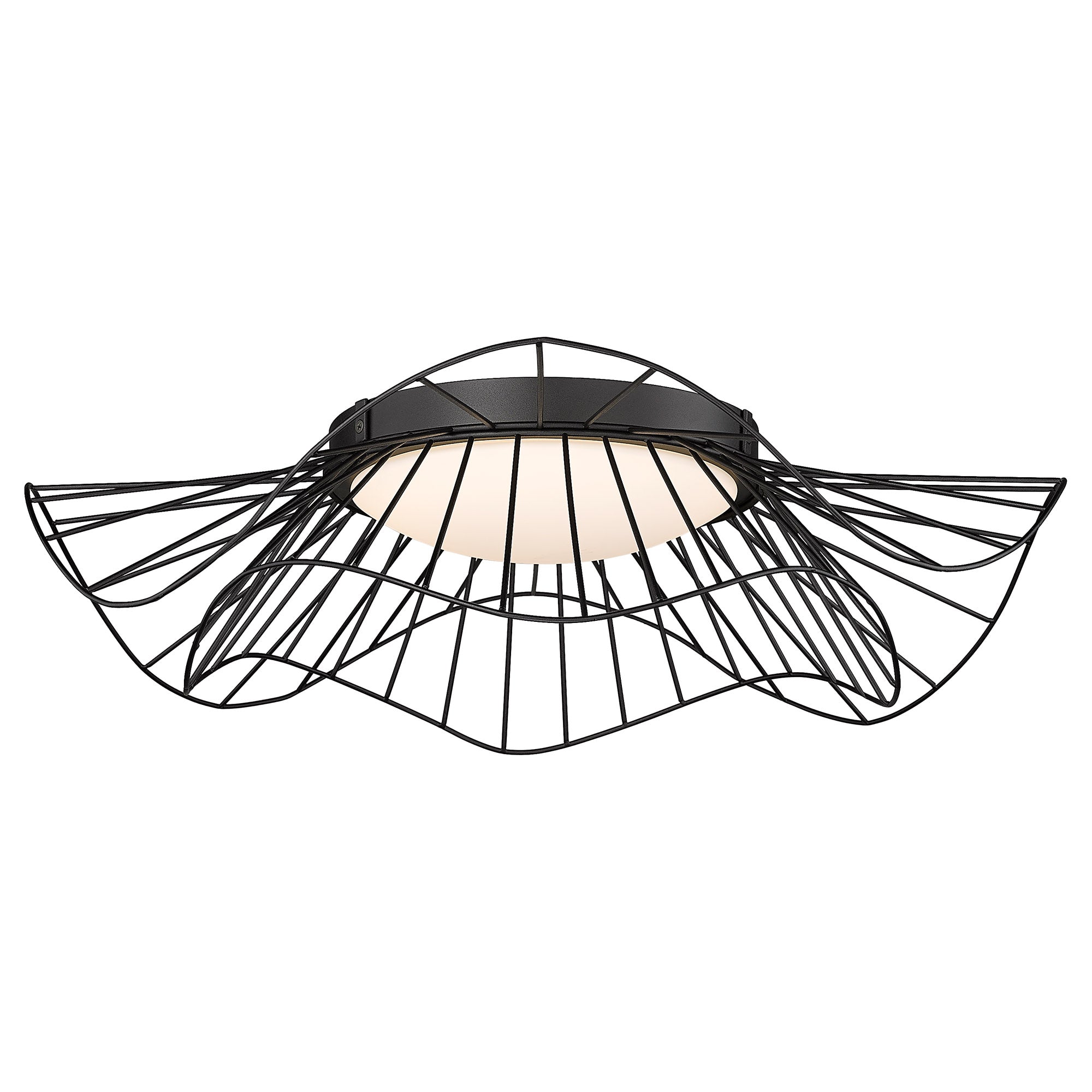Golden Lighting Elena Integrated LED Flush Mount in Natural Black - - Golden Lighting