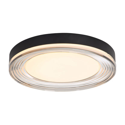 Ondulada Integrated LED 16in Flush Mount in Sand Black and Smoky Acrylic