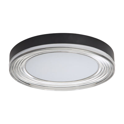 Ondulada Integrated LED 16in Flush Mount in Sand Black and Smoky Acrylic, alternate view - Golden Lighting