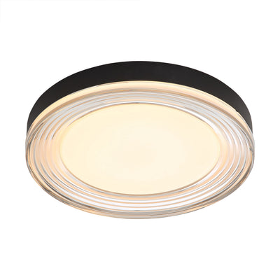 Ondulada Integrated LED 16in Flush Mount in Sand Black and Smoky Acrylic, alternate view - Golden Lighting