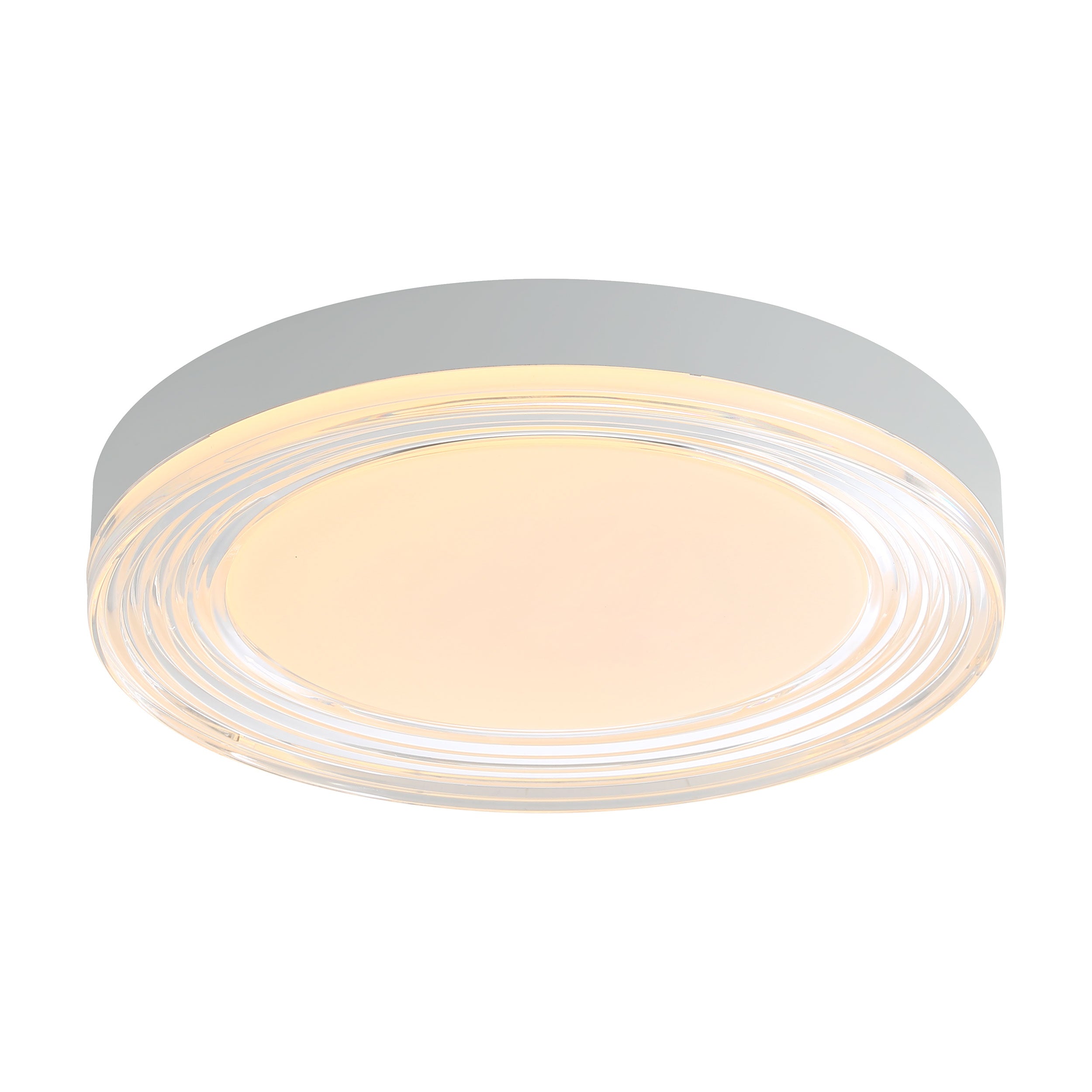 Ondulada Integrated LED 16in Flush Mount in Sand White and Clear Glass