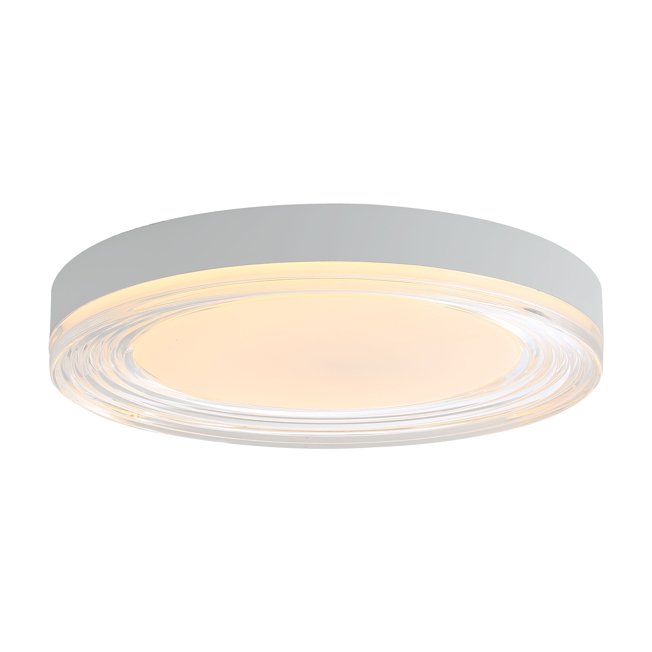 Ondulada Integrated LED 16in Flush Mount in Sand White and Clear Glass