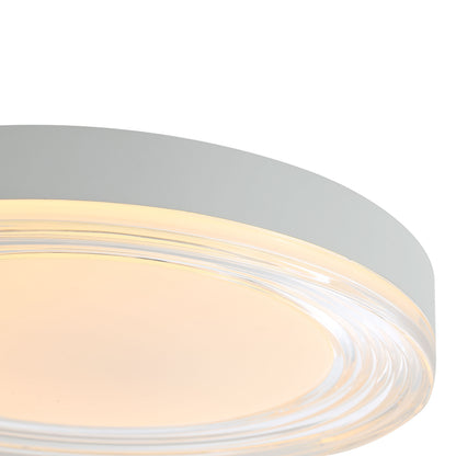 Ondulada Integrated LED 16in Flush Mount in Sand White and Clear Glass