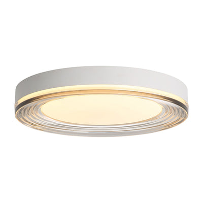 Ondulada Integrated LED 16in Flush Mount in Sand White and Smoky Acrylic - Golden Lighting