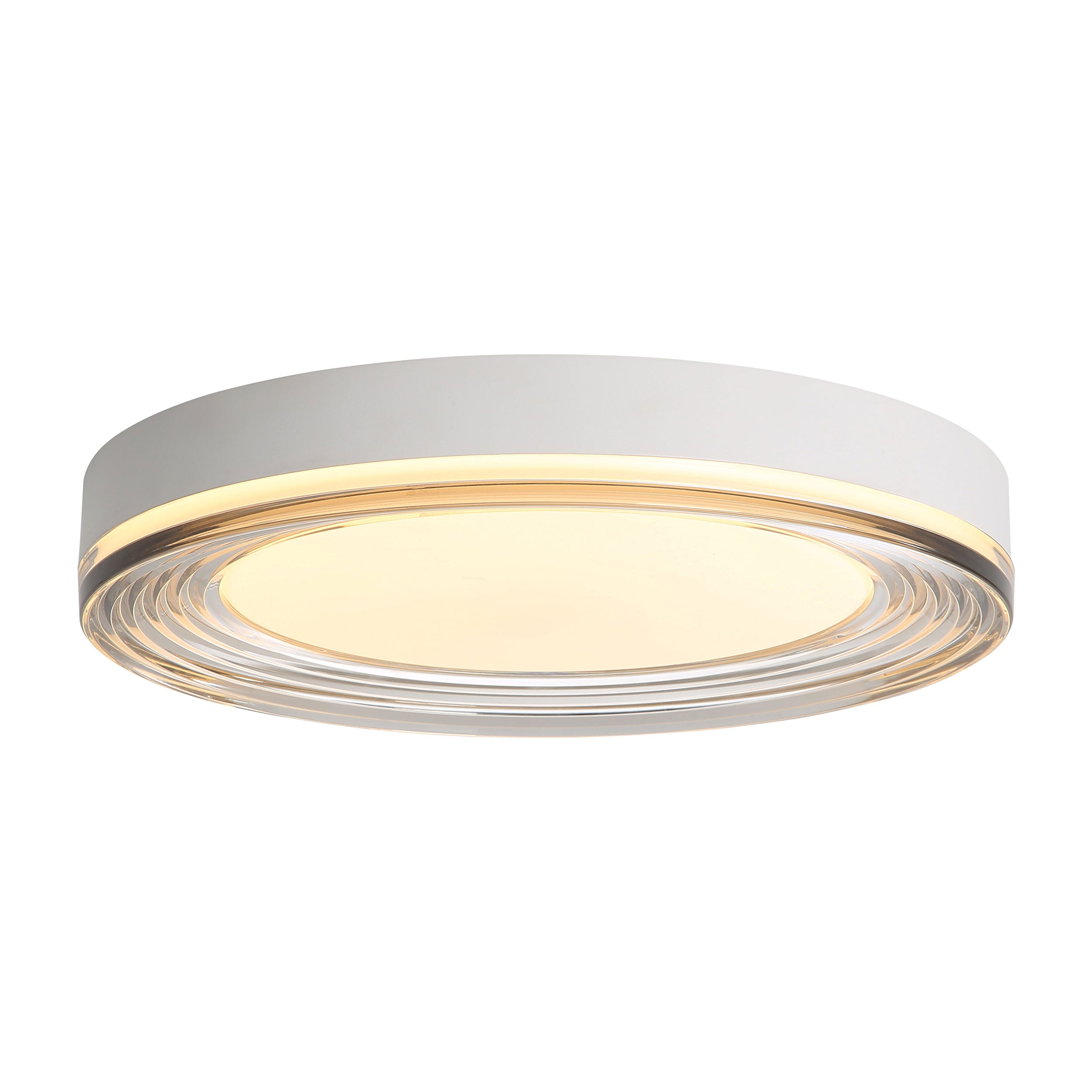 Ondulada LED Flush Mount - 16" in Sand White with Smoky Glass - - Golden Lighting