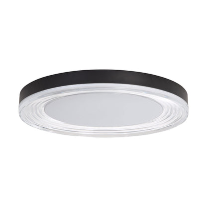 Ondulada Integrated LED 20in Flush Mount in Sand Black and Clear Glass