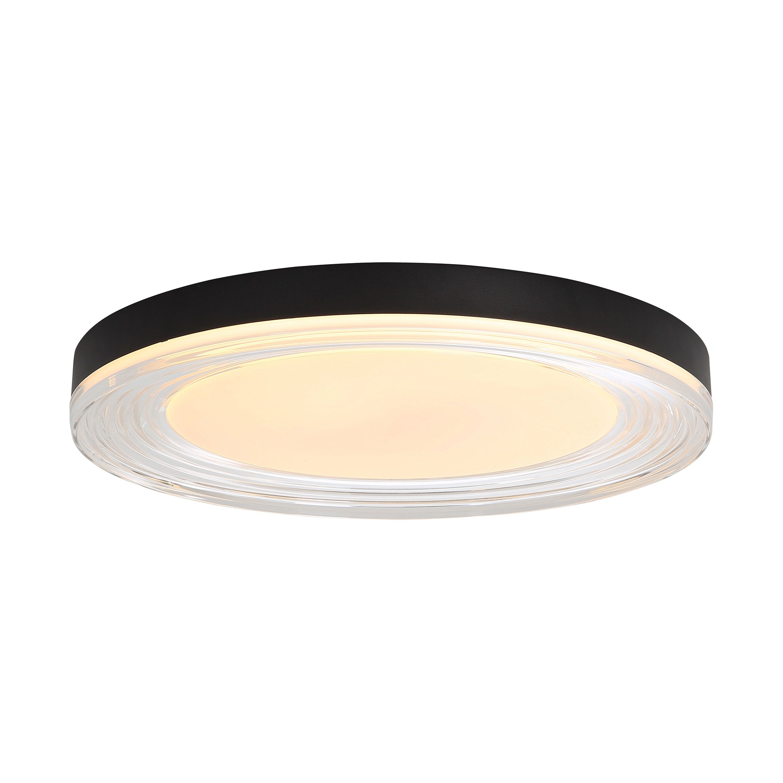 Ondulada Integrated LED 16in Flush Mount in Sand Black and Clear Glass