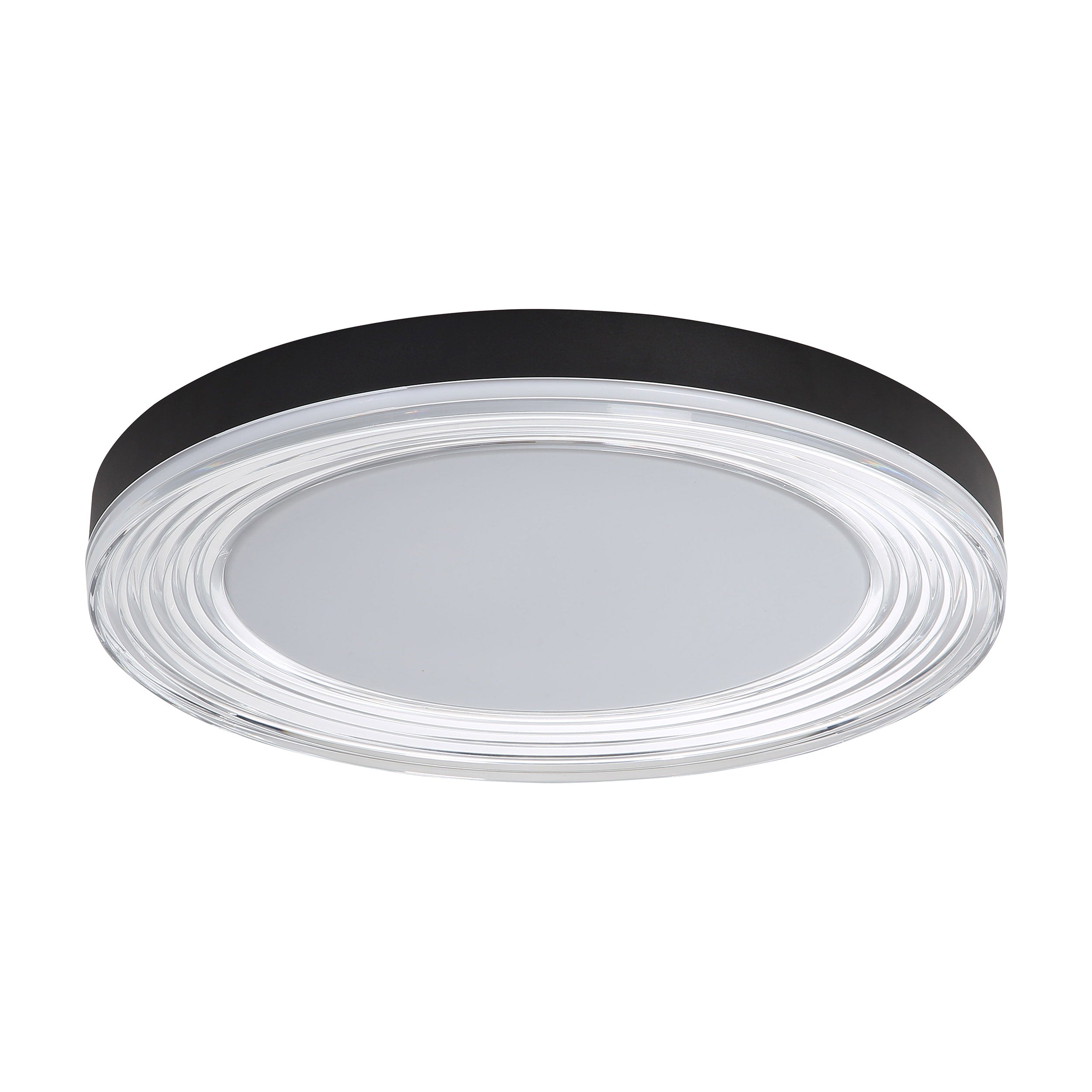 Ondulada Integrated LED 20in Flush Mount in Sand Black and Clear Glass