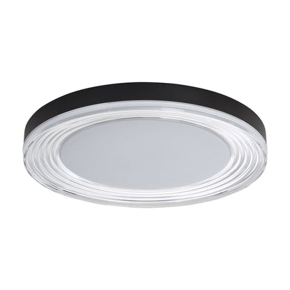 Ondulada Integrated LED 20in Flush Mount in Sand Black and Clear Glass
