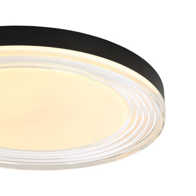 Ondulada Integrated LED 16in Flush Mount in Sand Black and Clear Glass
