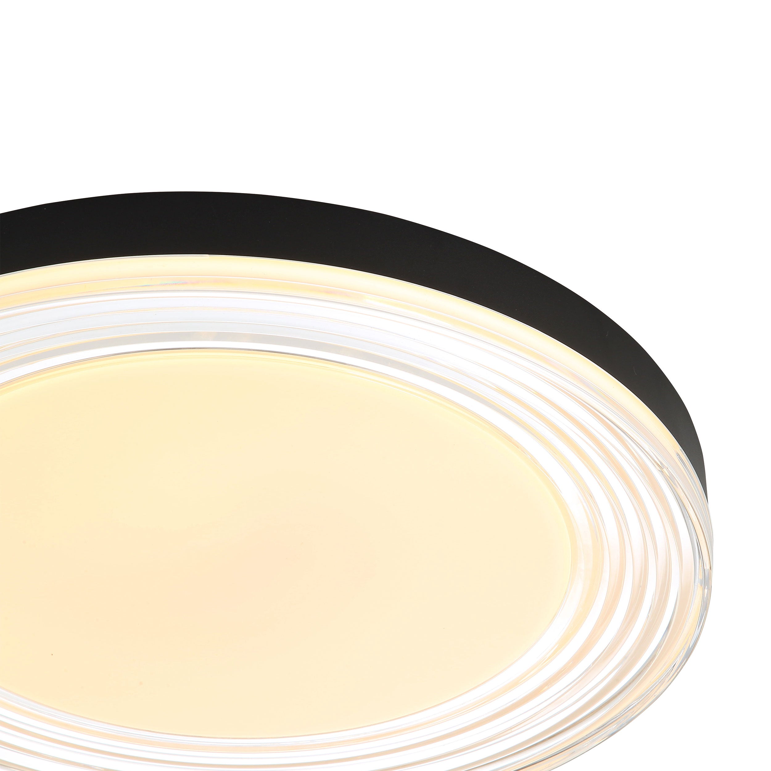 Ondulada Integrated LED 20in Flush Mount in Sand Black and Clear Glass