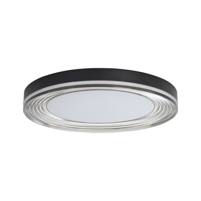 Ondulada Integrated LED 20in Flush Mount in Sand Black and Smoky Acrylic, alternate view - Golden Lighting