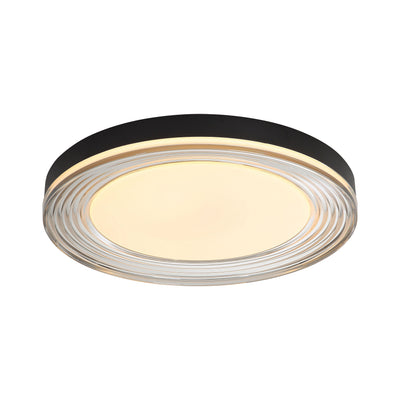Ondulada Integrated LED 20in Flush Mount in Sand Black and Smoky Acrylic - Golden Lighting