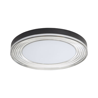 Ondulada Integrated LED 20in Flush Mount in Sand Black and Smoky Acrylic, alternate view - Golden Lighting