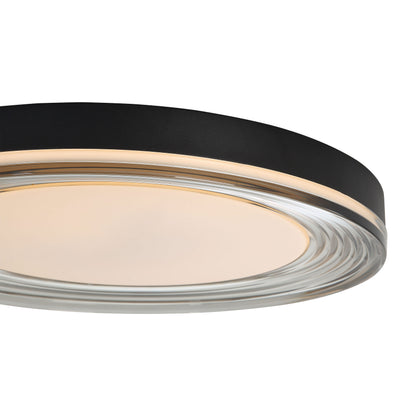 Ondulada Integrated LED 20in Flush Mount in Sand Black and Smoky Acrylic