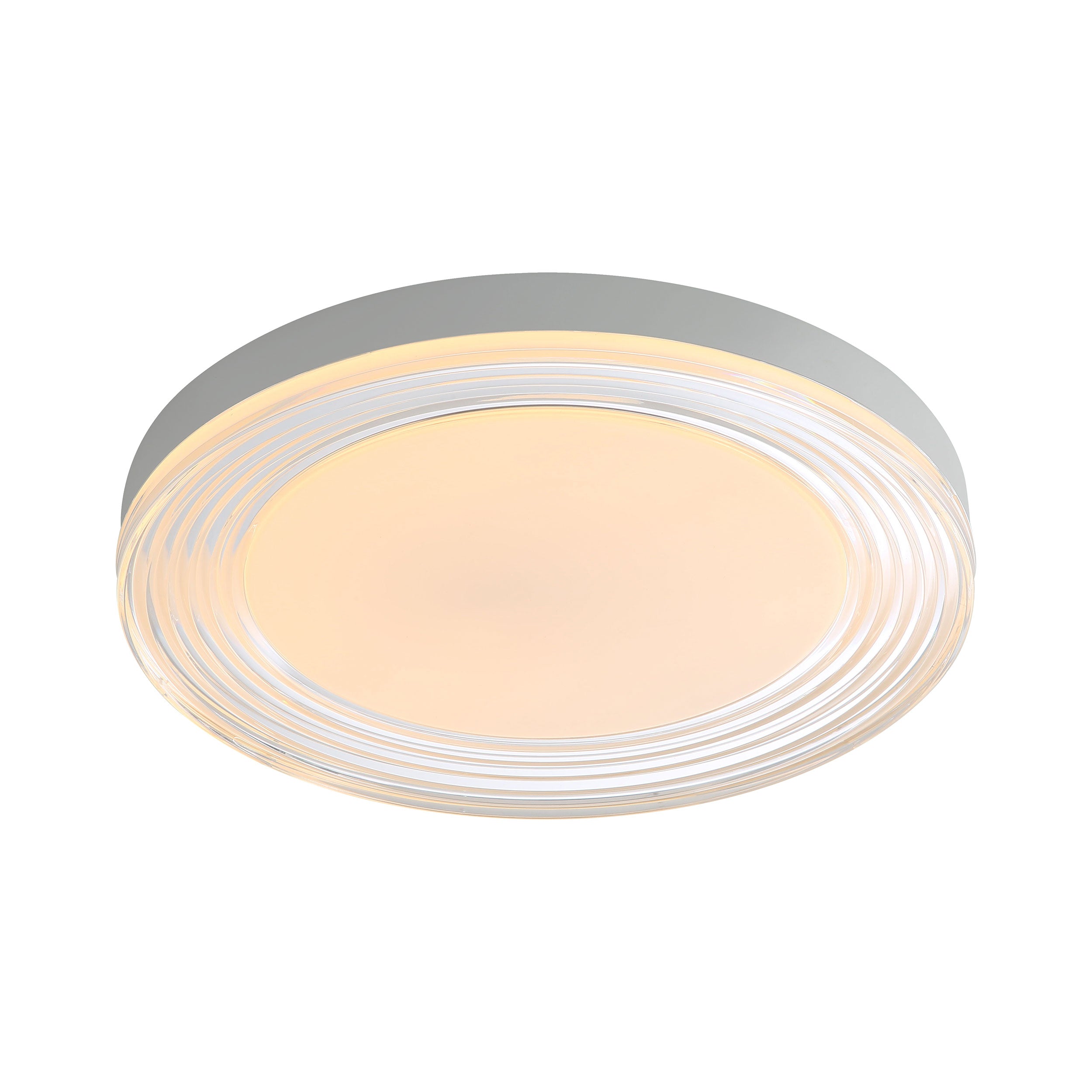 Ondulada Integrated LED 20in Flush Mount in Sand White and Clear Glass